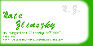 mate zlinszky business card